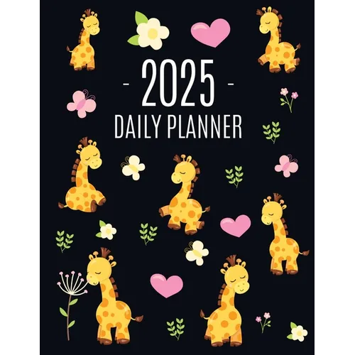 Cute Giraffe Planner 2025: Pretty Organizer for All Your Weekly Appointments Cool Safari Jungle Animal Scheduler: January-December 2025
