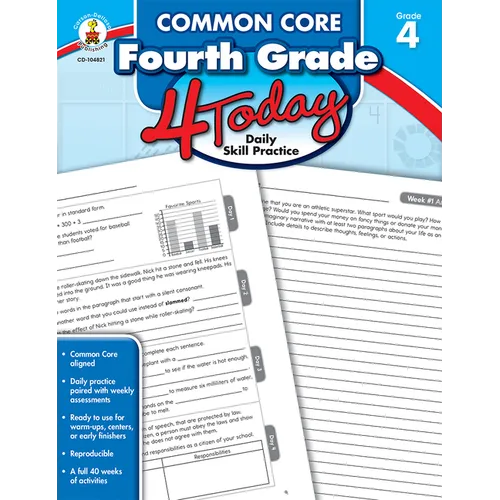 Common Core Fourth Grade 4 Today: Daily Skill Pracitce Volume 1