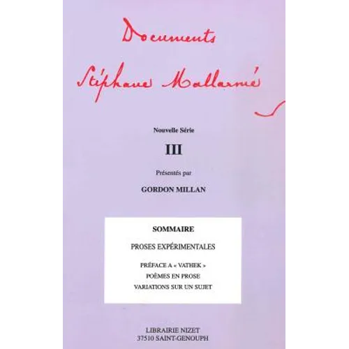 Documents Stephane Mallarme - Nouvelle Serie III