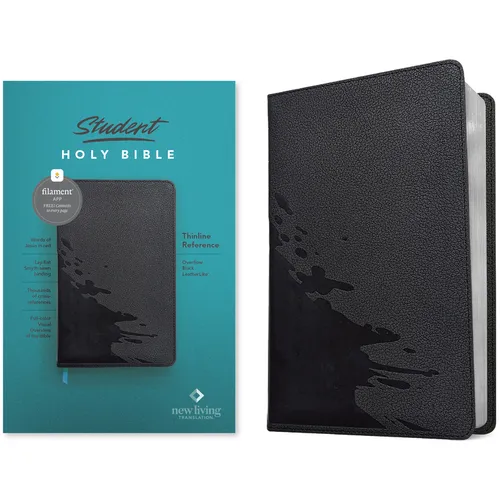 NLT Student Bible, Thinline Reference, Filament Enabled (Leatherlike, Overflow Black, Red Letter)