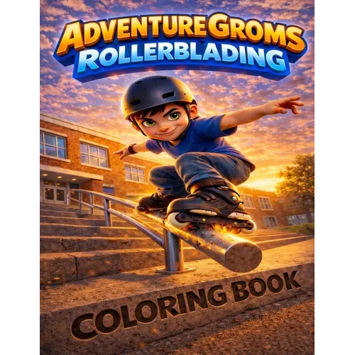 Adventure Groms: Inline Skating, Skate Park, Rail Grinds, and Outdoor Action Scenes for Kids, Teens, and Adults Bold Easy-to-Color Pages, Screen-Free
