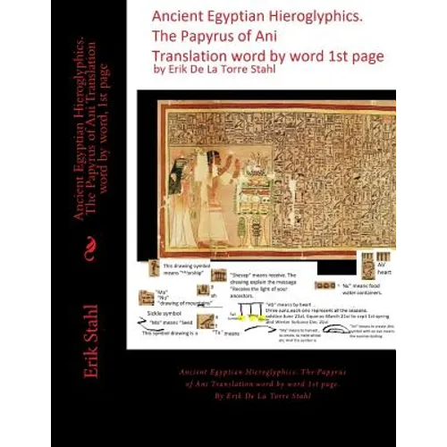 Ancient Egyptian Hieroglyphics.The Papyrus of Ani Translation word by word, 1st page: Ancient Egyptian Hieroglyphics. The Papyrus of Ani Translation w