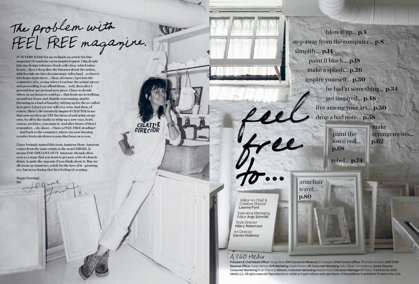 Leanne Fords -  Feel Free Magazine Volume 4: Amateur Hour, Art of Lettering, Monochromatic, Ceramics, Copenhagen's 3daysofdesign, Showcase Art, Woodworker Aaron Koehn, Genius Soji Hamada