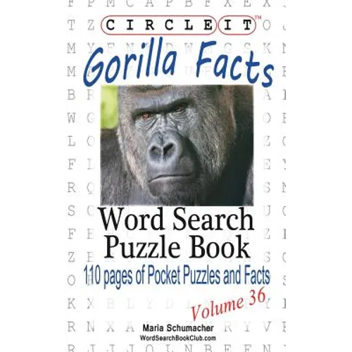 Circle It, Gorilla Facts, Word Search, Puzzle Book