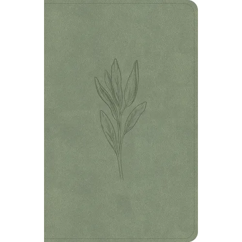 CSB Personal Size Bible, Sage Suedesoft Leathertouch