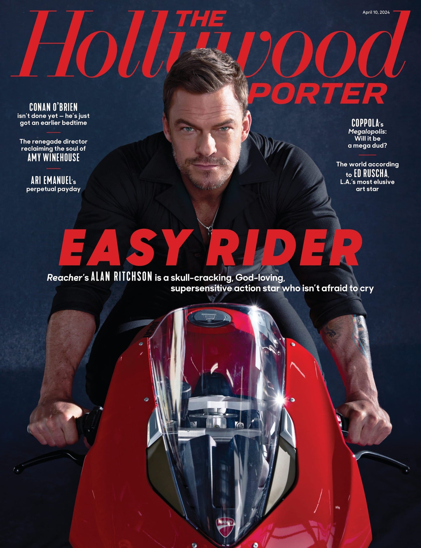 The Hollywood Reporter - 24.04.10 Edition: Easy Rider; Reacher's Alan Ritchson Candid On Mental Health Struggles, Trauma & Christianity, Amy Winehouse Biopic Back To Black, Ed Ruscha Takes L.A. & More