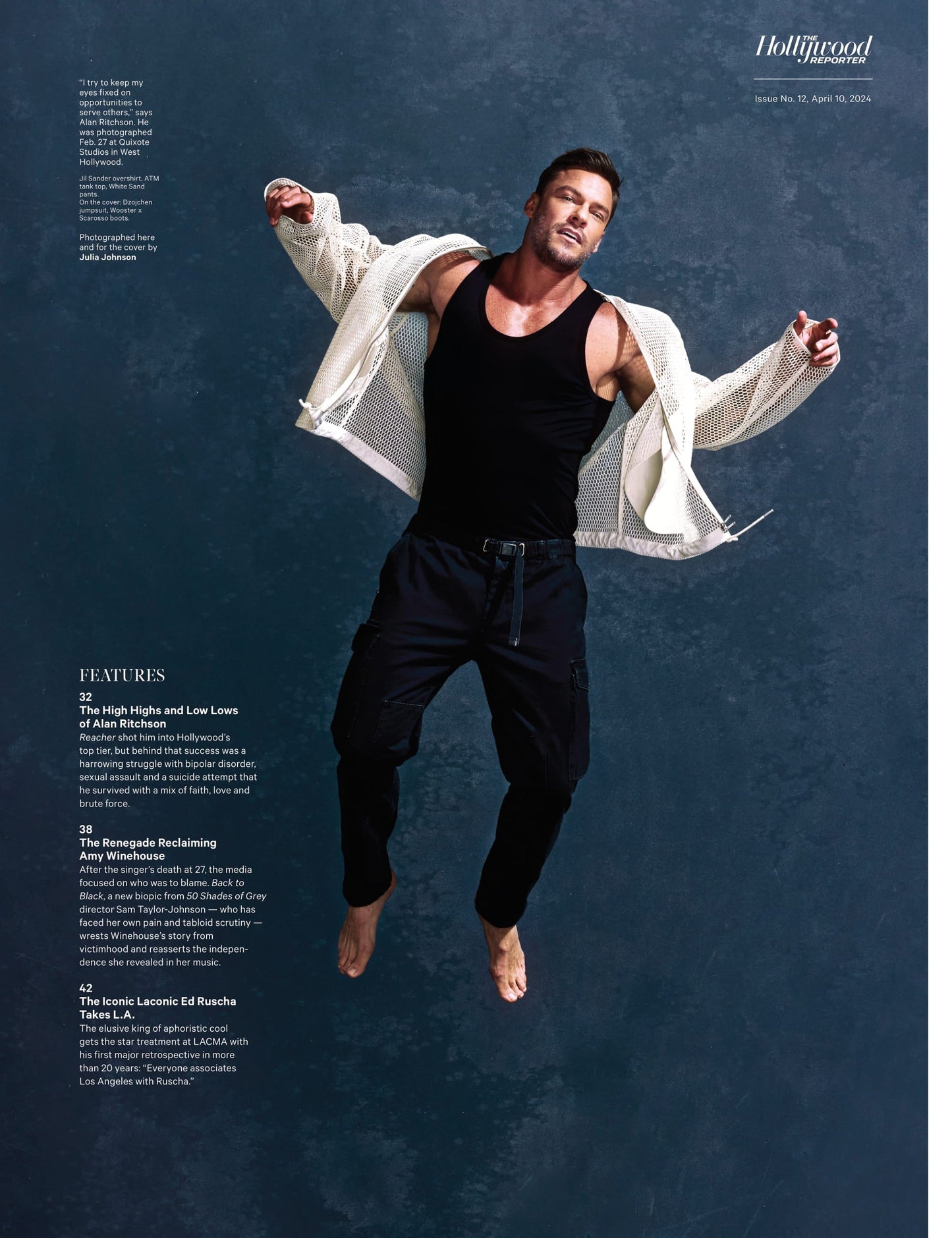 The Hollywood Reporter - 24.04.10 Edition: Easy Rider; Reacher's Alan Ritchson Candid On Mental Health Struggles, Trauma & Christianity, Amy Winehouse Biopic Back To Black, Ed Ruscha Takes L.A. & More