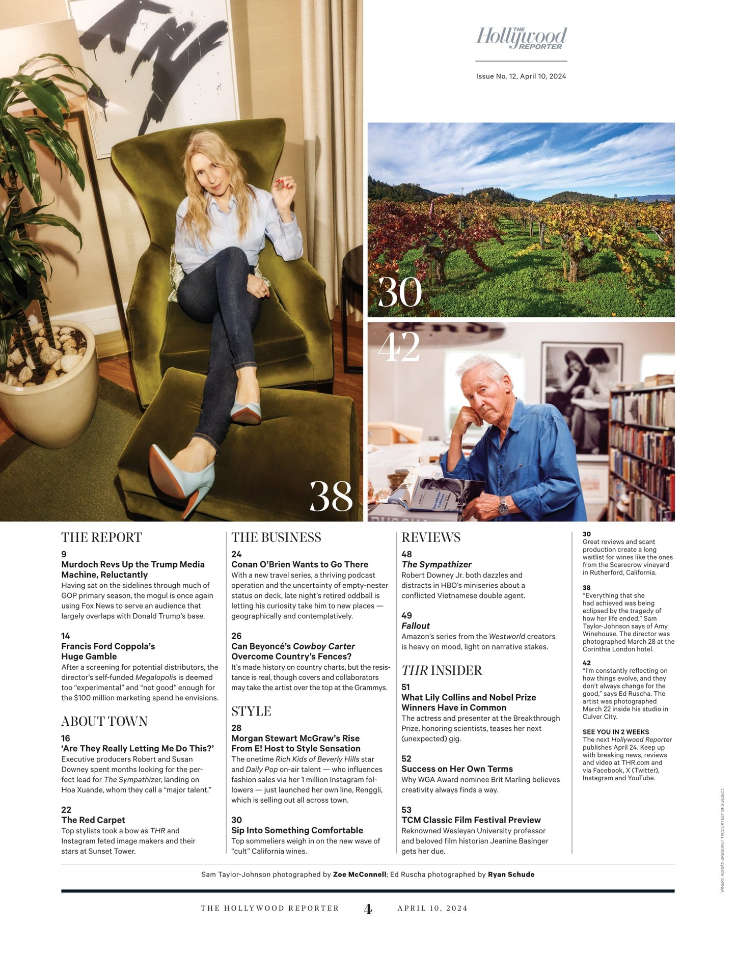 The Hollywood Reporter - 24.04.10 Edition: Easy Rider; Reacher's Alan Ritchson Candid On Mental Health Struggles, Trauma & Christianity, Amy Winehouse Biopic Back To Black, Ed Ruscha Takes L.A. & More