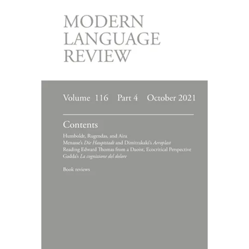 Modern Language Review (116: 4) October 2021