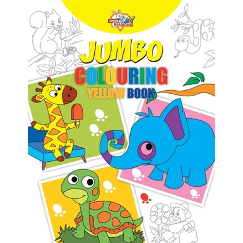 Jumbo Colouring Yellow Book for 4 to 8 years old Kids Best Gift to Children for Drawing, Coloring and Painting