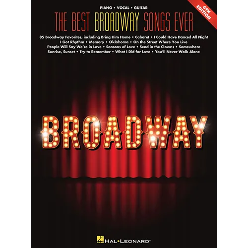 The Best Broadway Songs Ever - 6th Edition Piano/Vocal/Guitar Songbook 85 Classic Broadway Show Tunes Sheet Music for Musicals from the Sound of Music