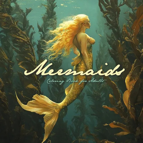 Mermaids Coloring Book for Adults: Oil Painting Texture Coloring Book Grayscale Mermaid Coloring Book for Advanced Colorists