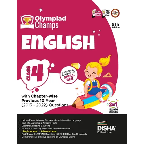 Olympiad Champs English Class 4 with Chapter-wise Previous 10 Year (2013 - 2022) Questions 5th Edition Complete Prep Guide with Theory, PYQs, Past & P
