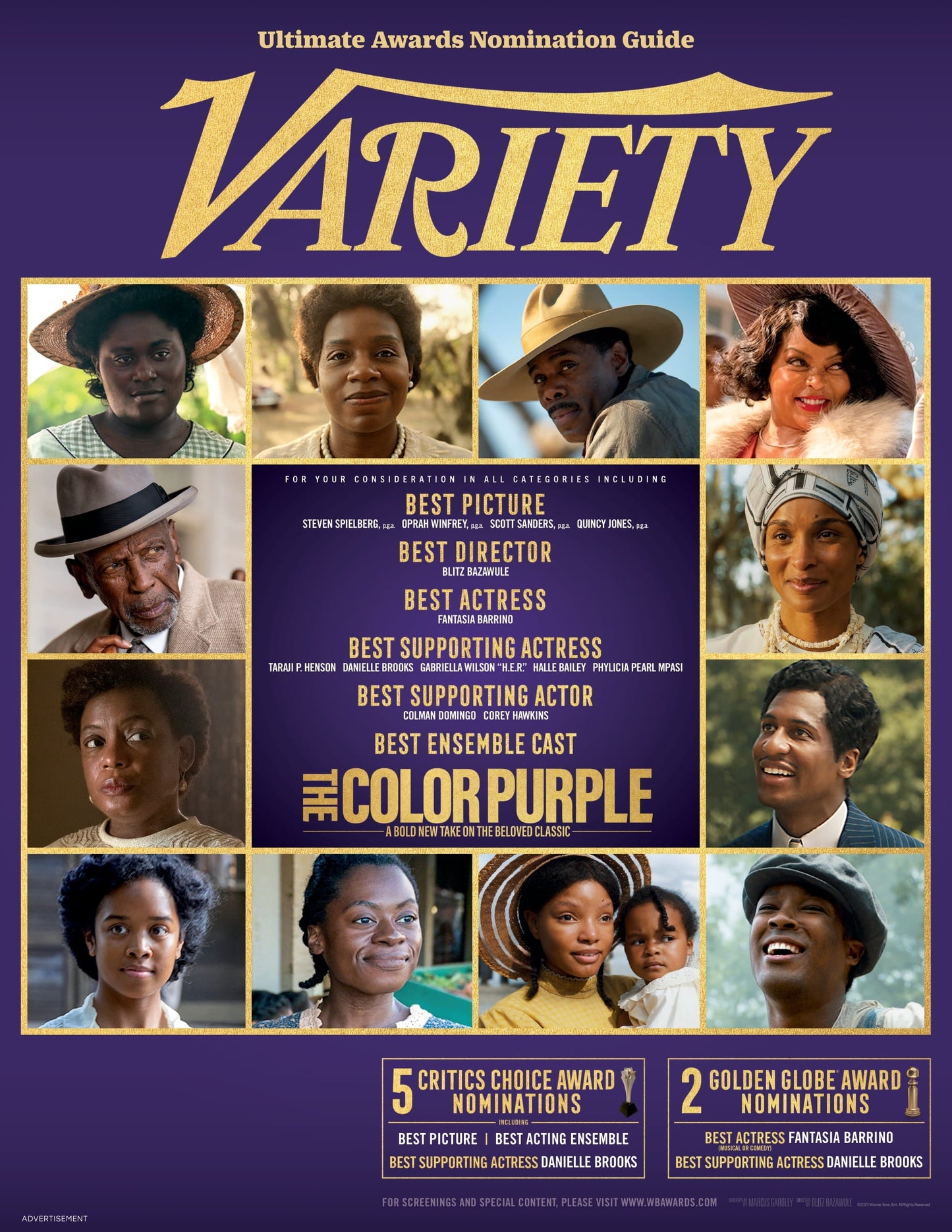 Variety - 23.12.21 Edition: Ultimate Awards Guide, Oscars, SAG, Grammys, Golden Globes, Best Picture, Lead Actor, Lead Actress, Writers' Room, Variety's Film Critics Top Five Movies Of 2023 & More!