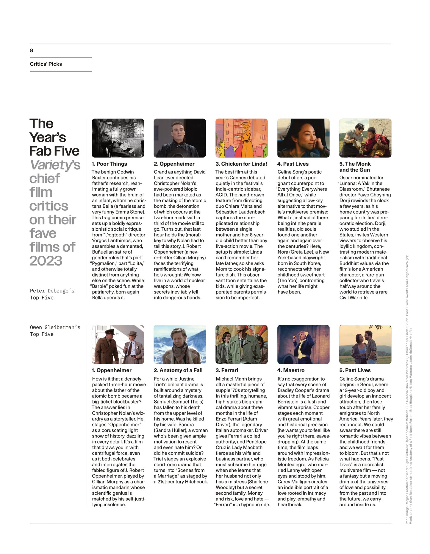 Variety - 23.12.21 Edition: Ultimate Awards Guide, Oscars, SAG, Grammys, Golden Globes, Best Picture, Lead Actor, Lead Actress, Writers' Room, Variety's Film Critics Top Five Movies Of 2023 & More!