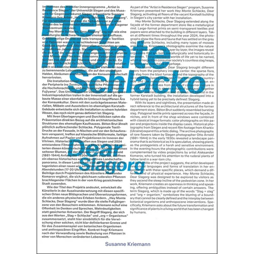 Susanne Kriemann: Hey Monte Schlacko / Dear Slagorg