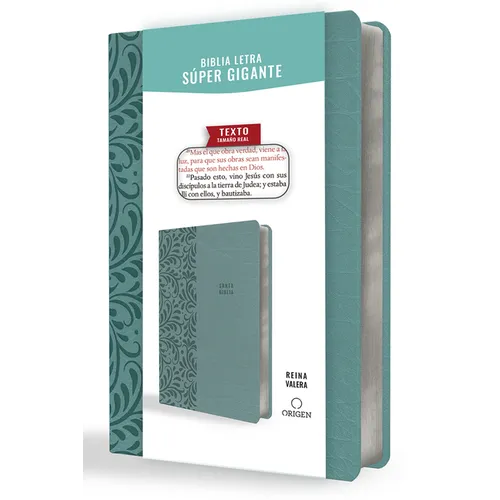 Biblia Reina Valera Letra Súper Gigante, Símil Piel Aguamarina / Spanish Bible Reina Valera Super Giant Print, Aquamarine Leathersoft