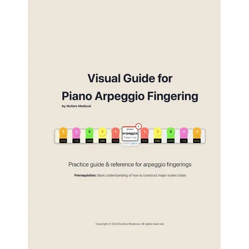 Visual Guide for Piano Arpeggio Fingering: Practice guide & reference for arpeggio fingering