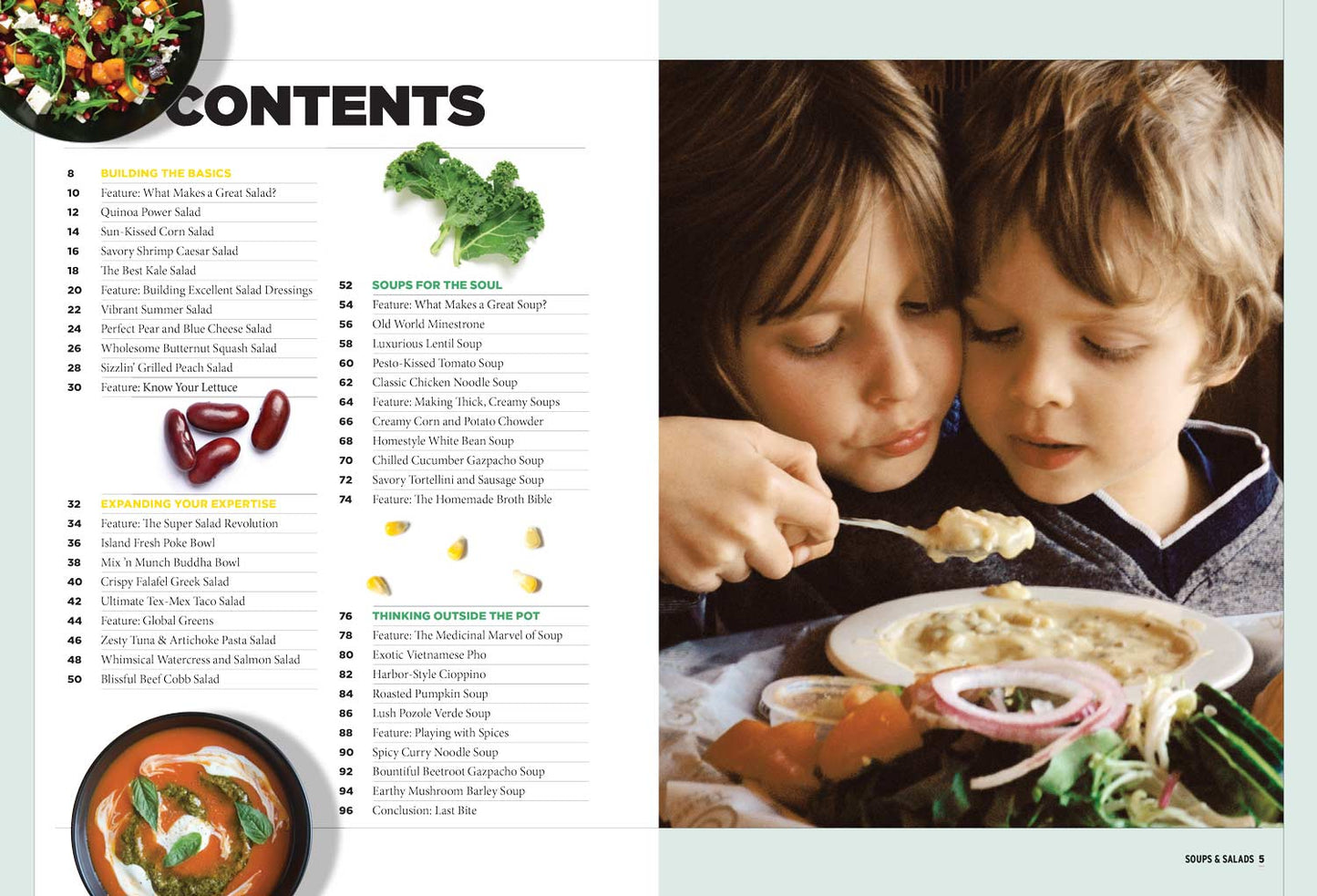 Soups & Salads - 30+ Tasty, Healthy, Easy Recipes, Culinary Guide, Mirepoix, Roux, Master Stocks & Broths, Homemade Dressing, Greek Salad, Taco Salad, Shrimp Caesar, Gazpacho, Pho, Minestrone & More!