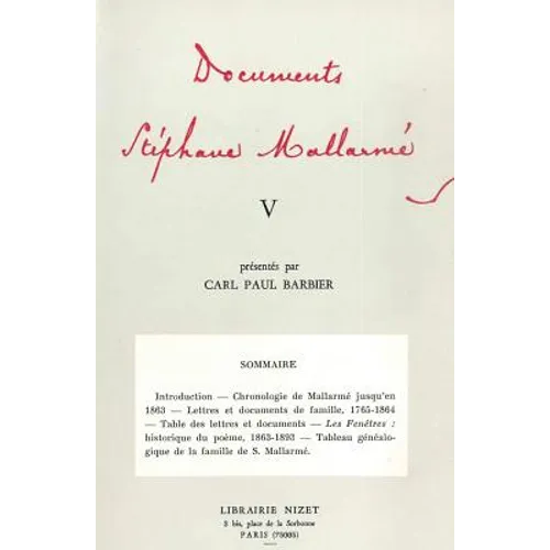 Documents Stephane Mallarme V
