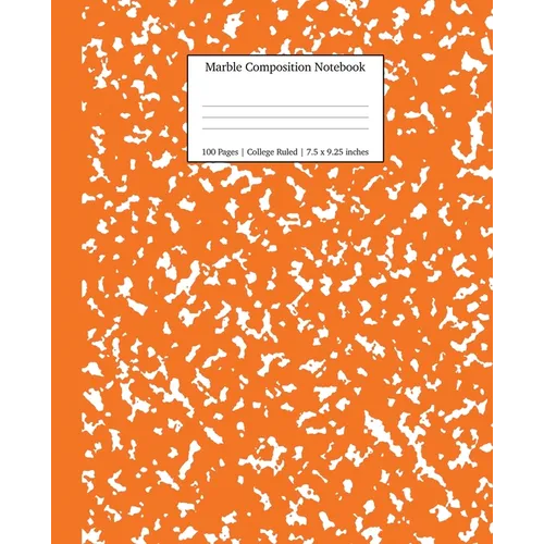 Marble Composition Notebook College Ruled: Pumpkin Marble Notebooks, School Supplies, Notebooks for School