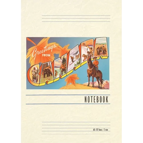 Vintage Lined Notebook Greetings from Canada