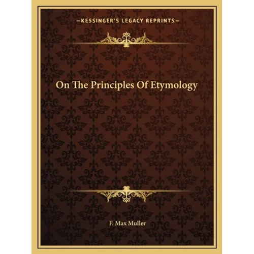 On The Principles Of Etymology